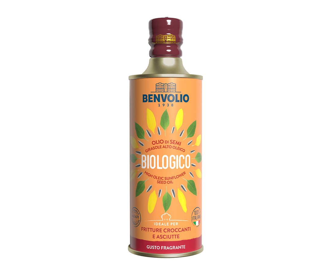 Benvolio Italian Organic High Oleic Sunflower Oil 500Ml