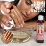 Trattamento rituale intensivo con olio di ricino per unghie forti come l'acciaio.