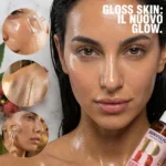 Effetto Glossy Skin e Glow sul viso grazie all'applicazione dell'olio di ricino Benvolio.