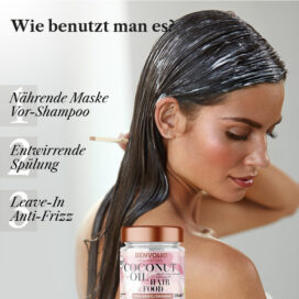 Kokosöl für die Haare - Flasche mit reinem Bio-Kokosöl von Benvolio 1938