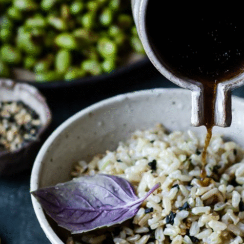 Benvolio.bio Salade De Riz D'Été Façon Asiatique Avec Légumes Croquants Et Vinaigrette Shoyu-Sésame Tamari Souce Soia