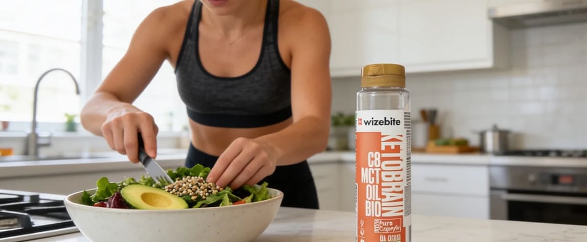 Preparazione Di Una Power Bowl Con Avocado E Condimento A Freddo Con Olio C8 Mct.