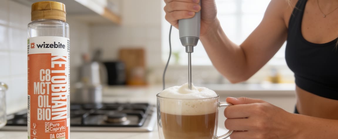 Emulsione Del Caffe Chetogenico Con Montalatte Elettrico E Olio C8 Mct Ketobrain.